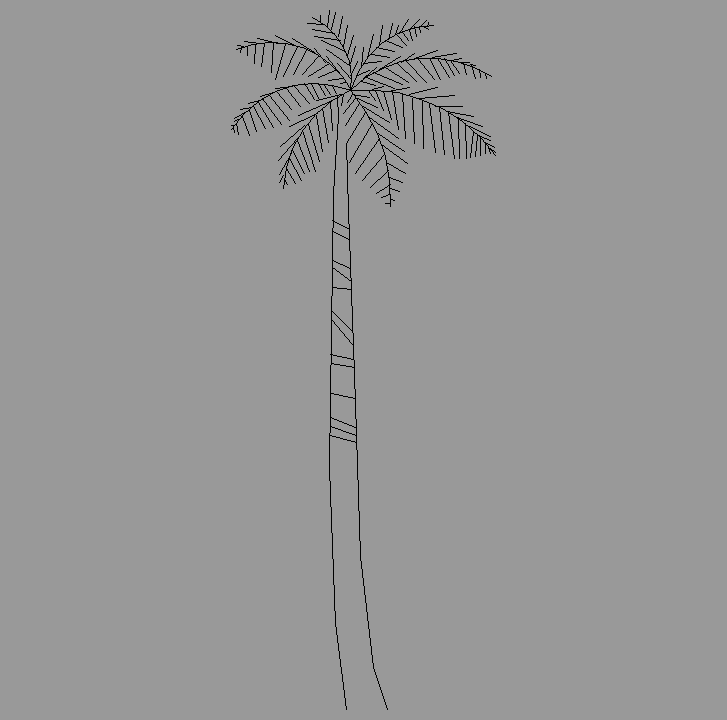 Bloque Autocad Vista de Palmera al-pl en Alzado